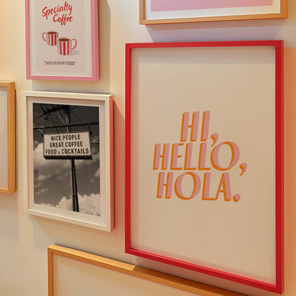 Hi, Hello, Hola Print